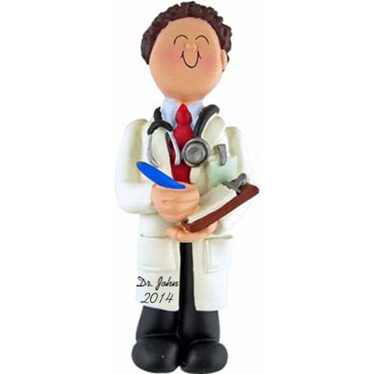 Male Brunette Doctor Custom Occupation Ornaments Calliope 