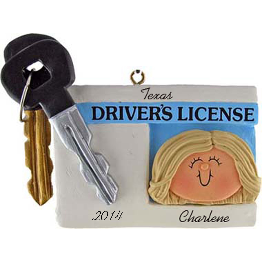 Female Drivers License Custom Holiday Ornament Calliope 