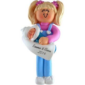 Big Sister Blonde Personalized christmas Ornaments